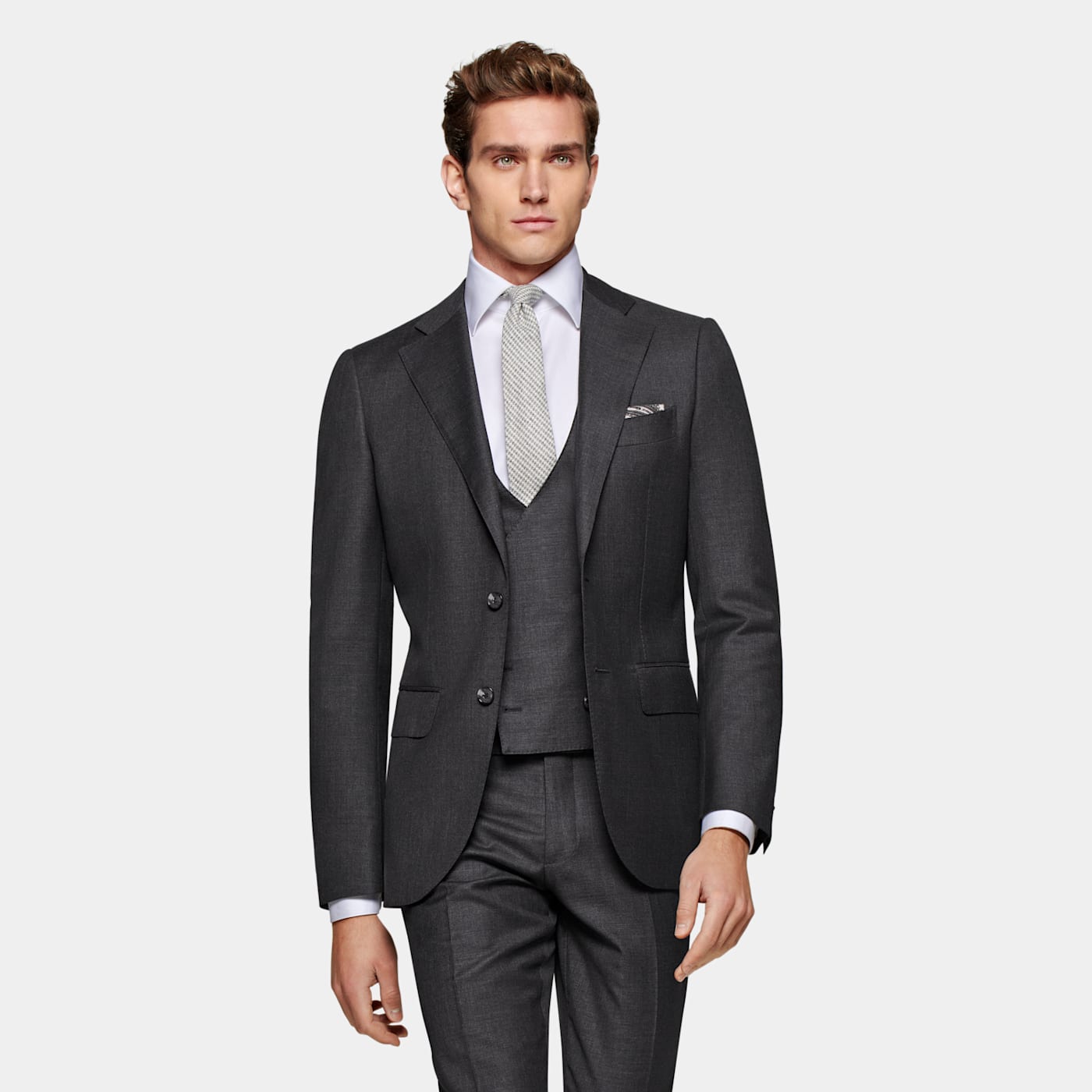 Suitsupply Gilet De Costume Gris Foncé