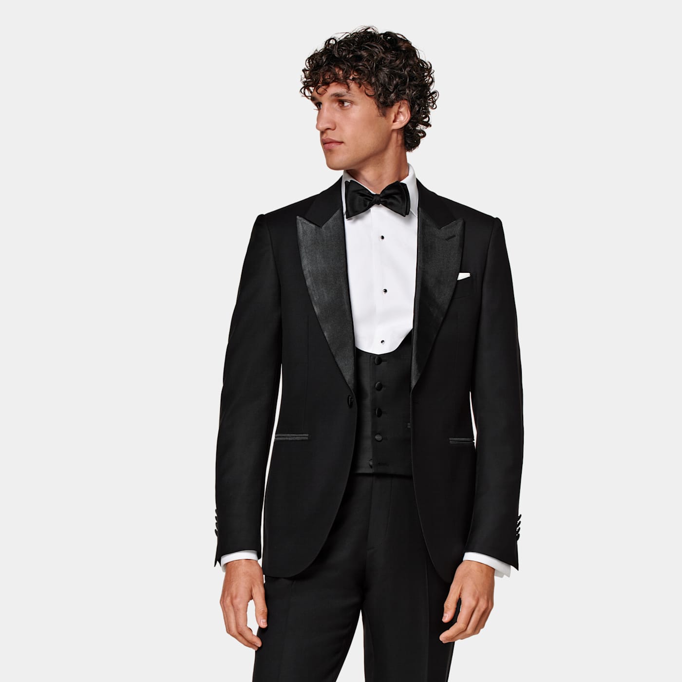 Shop Suitsupply Black Tuxedo Waistcoat