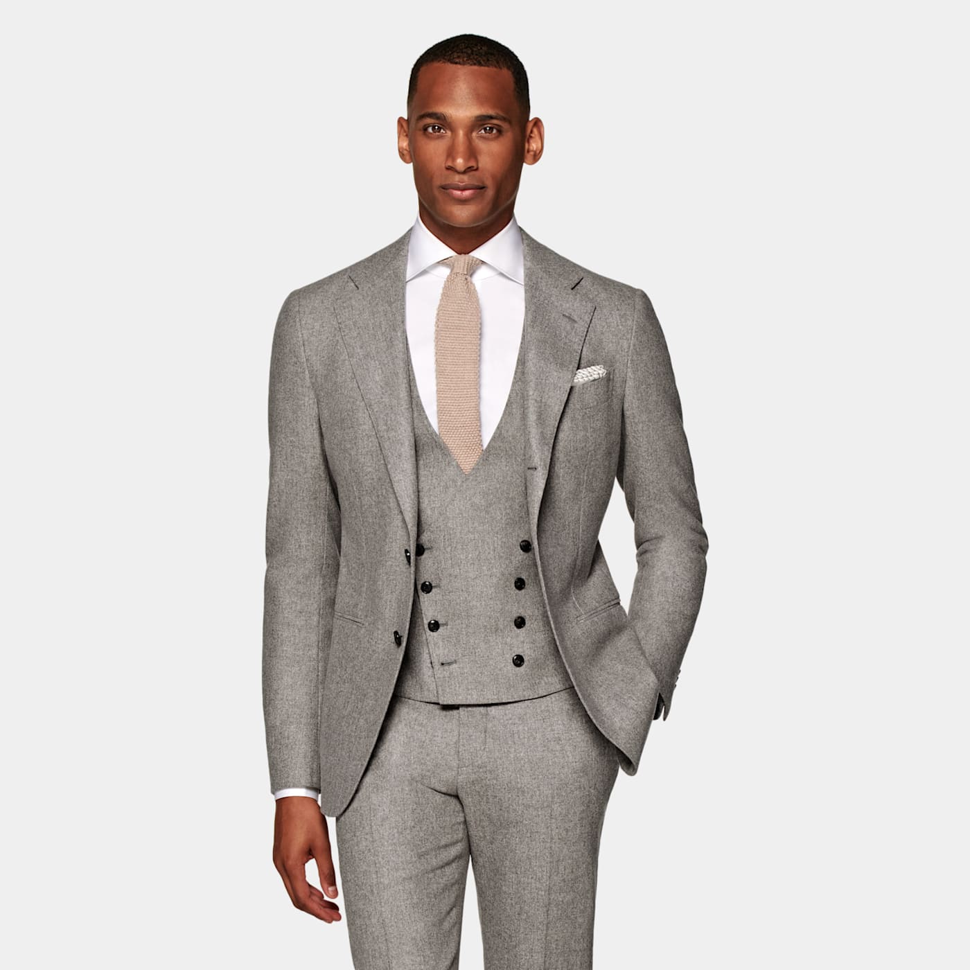 Suitsupply Taupe Waistcoat In Gray