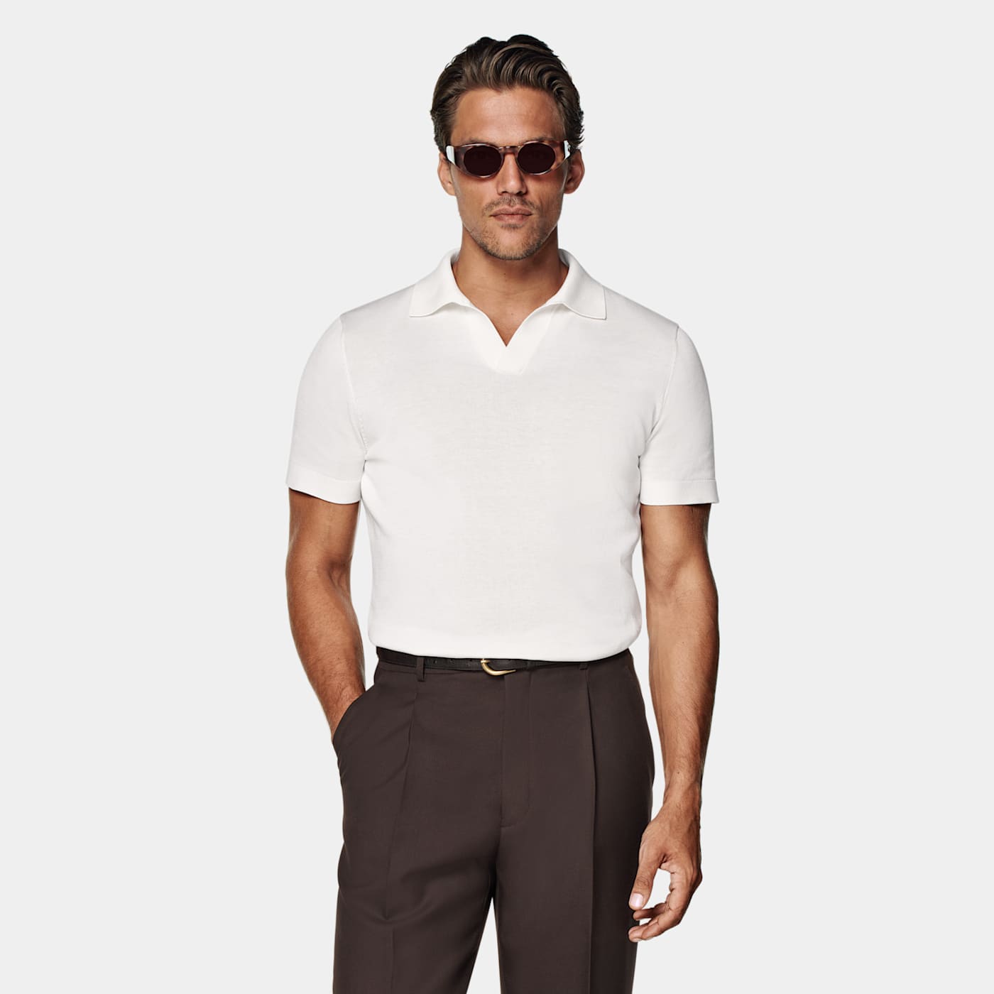 Suitsupply Off-white Buttonless Polo