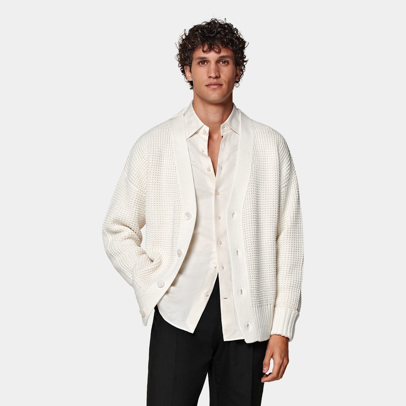 Suitsupply Off-white Crochet Oversized Cardigan