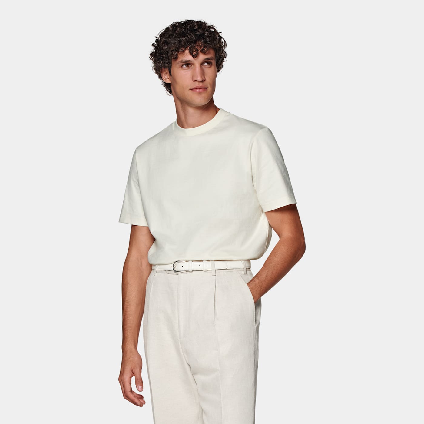 Suitsupply Off-white Crewneck T-shirt In Neutral