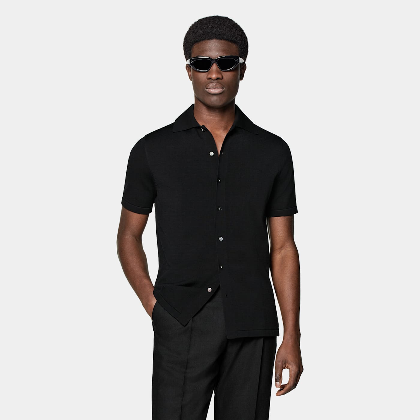 Suitsupply Black Polo Cardigan