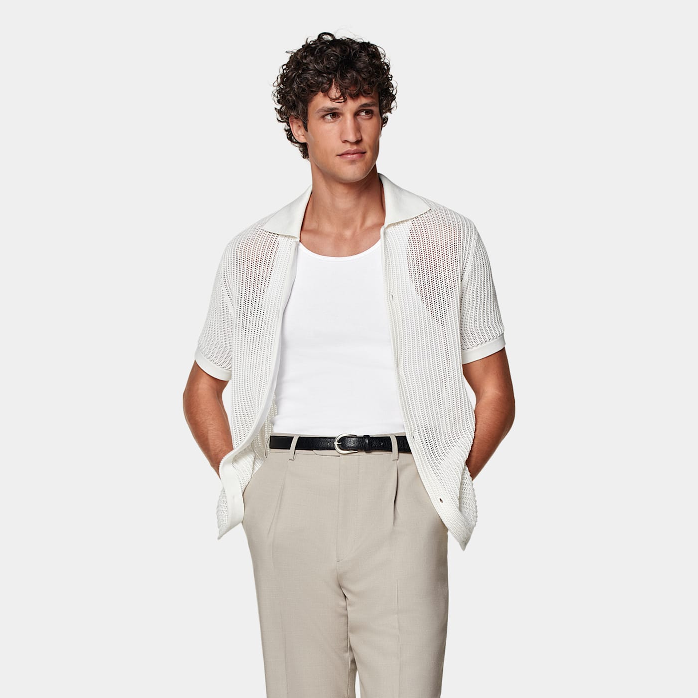 Suitsupply White Tank Top In Neutral