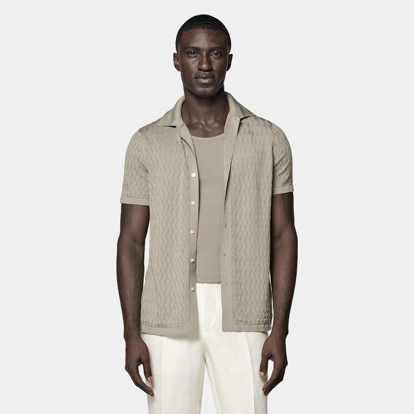 Suitsupply Light Green Tank Top In Neutral
