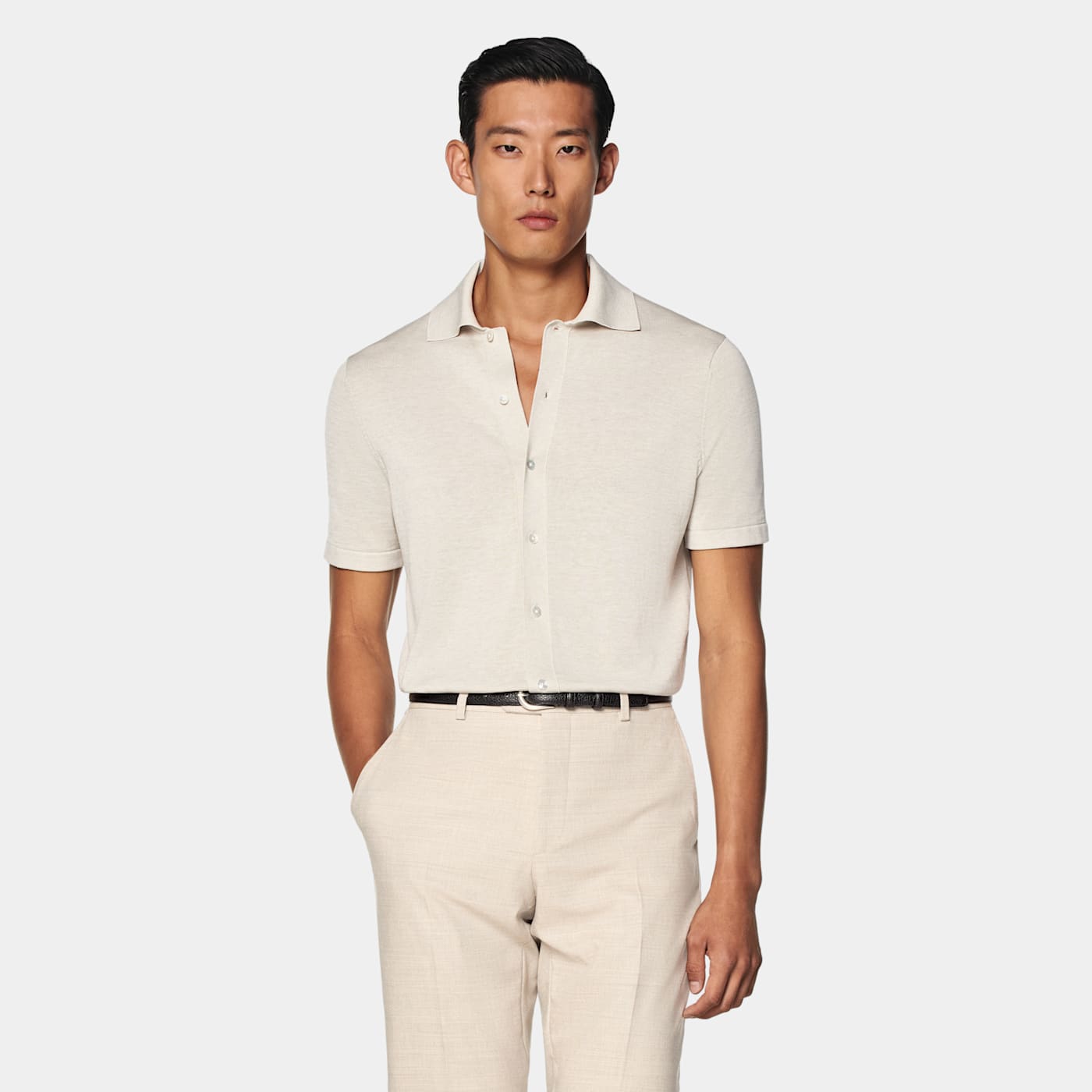 Suitsupply Sand Polo Cardigan
