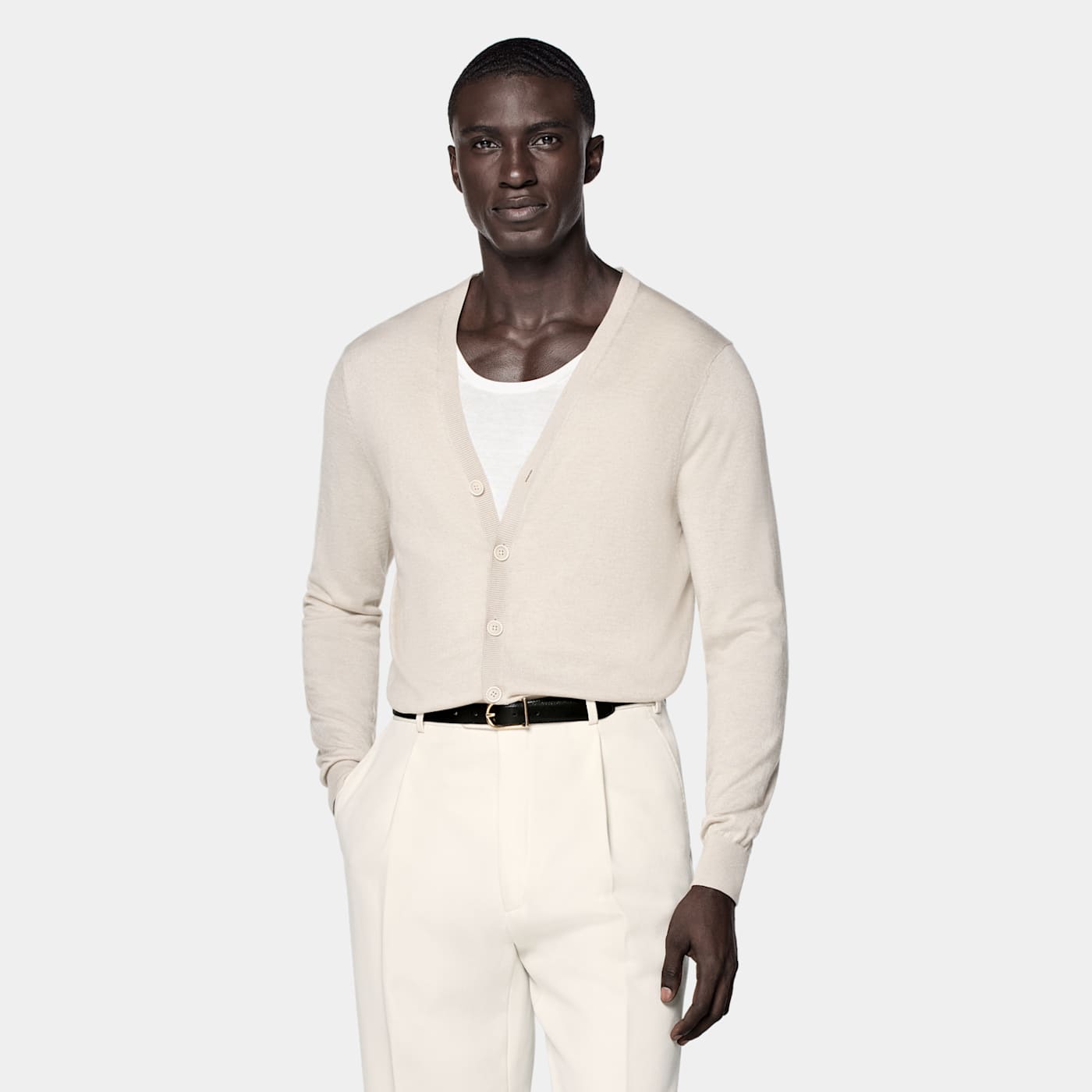 Suitsupply Sand V-neck Cardigan