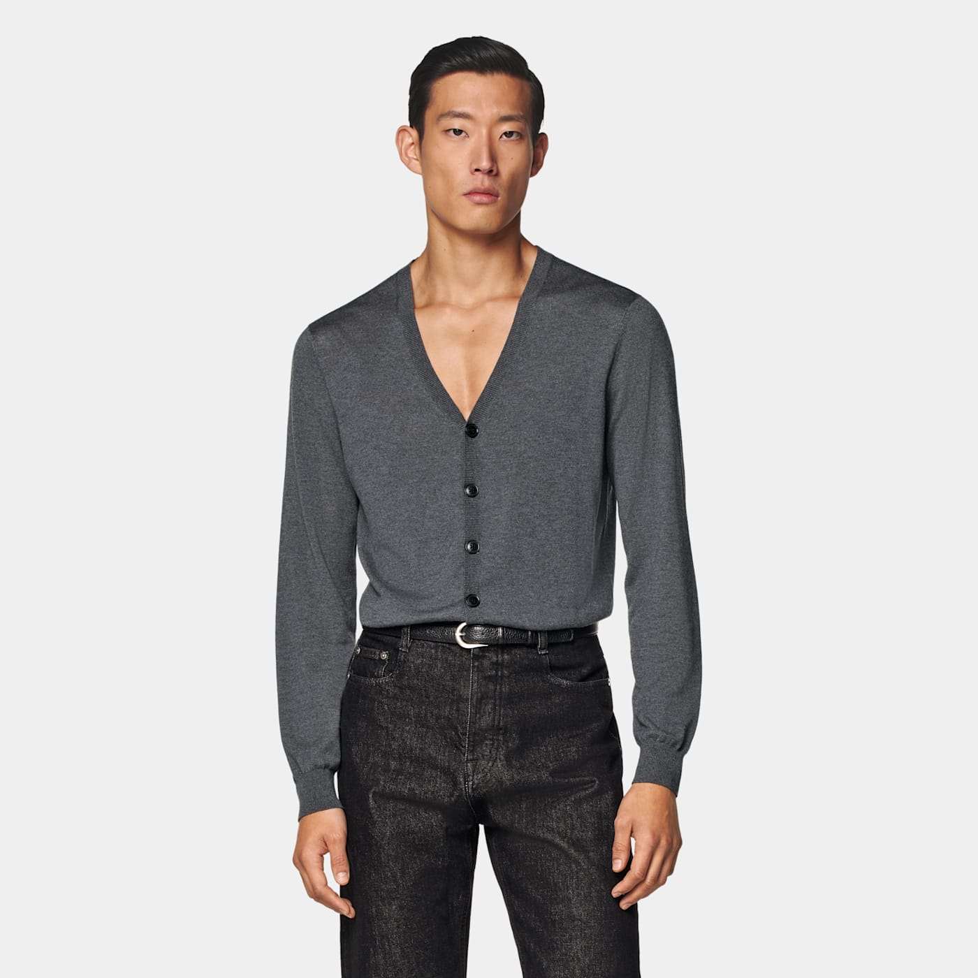 Suitsupply Grey V-neck Cardigan