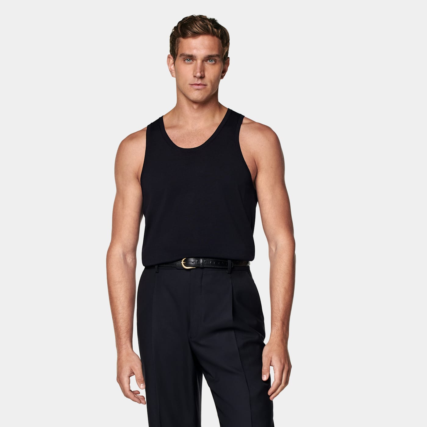 Suitsupply Débardeur En Maille Bleu Marine