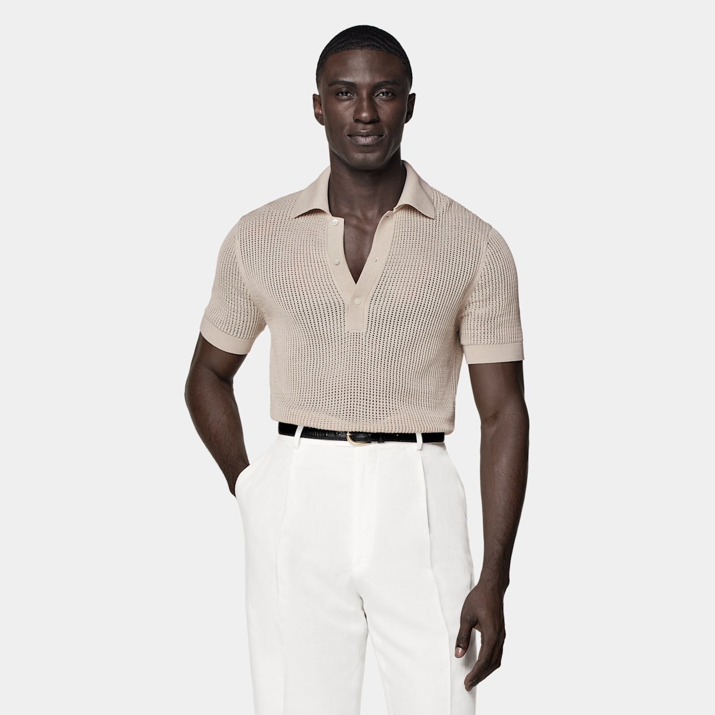 Suitsupply Sand Crochet Polo