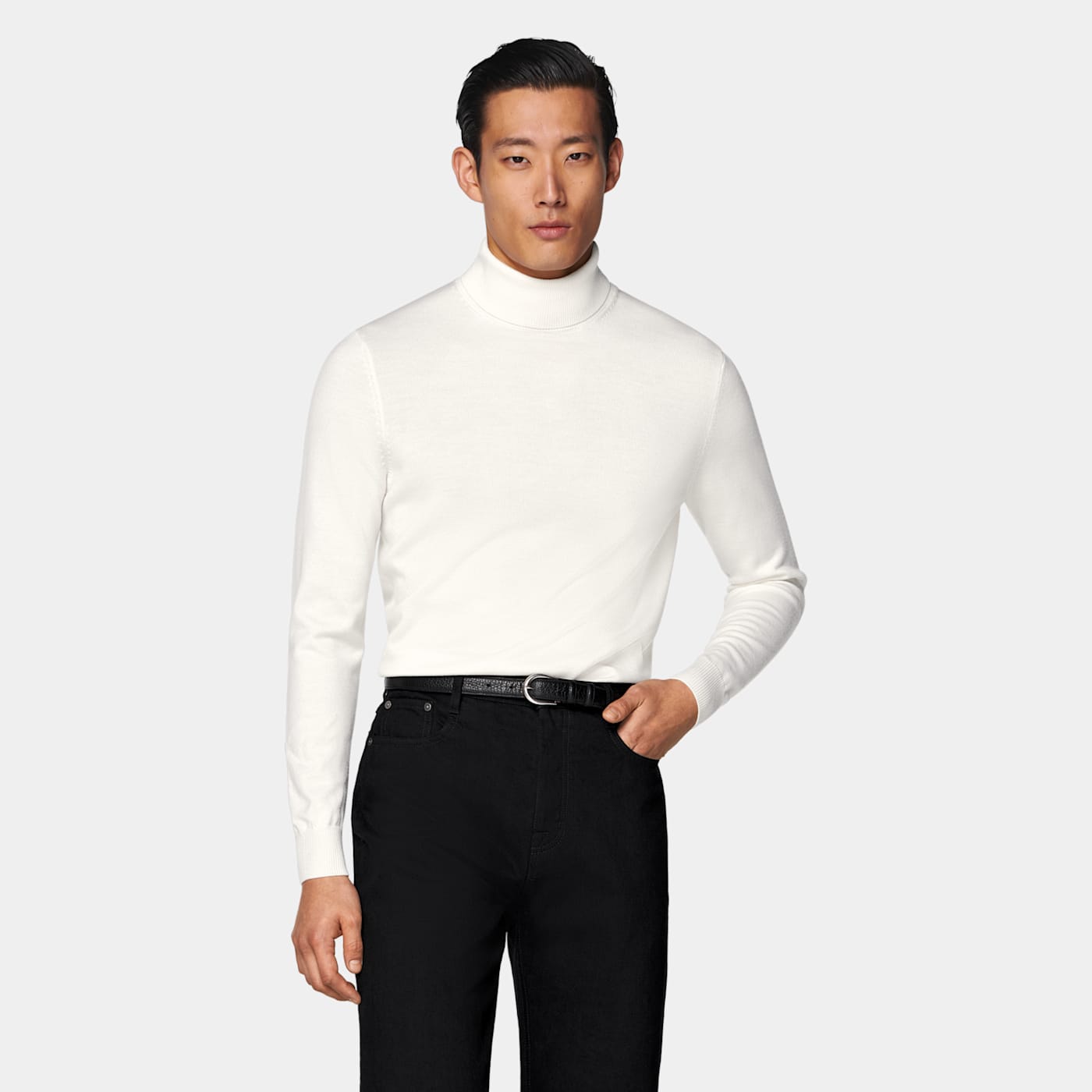 Suitsupply Off-white Merino Turtleneck