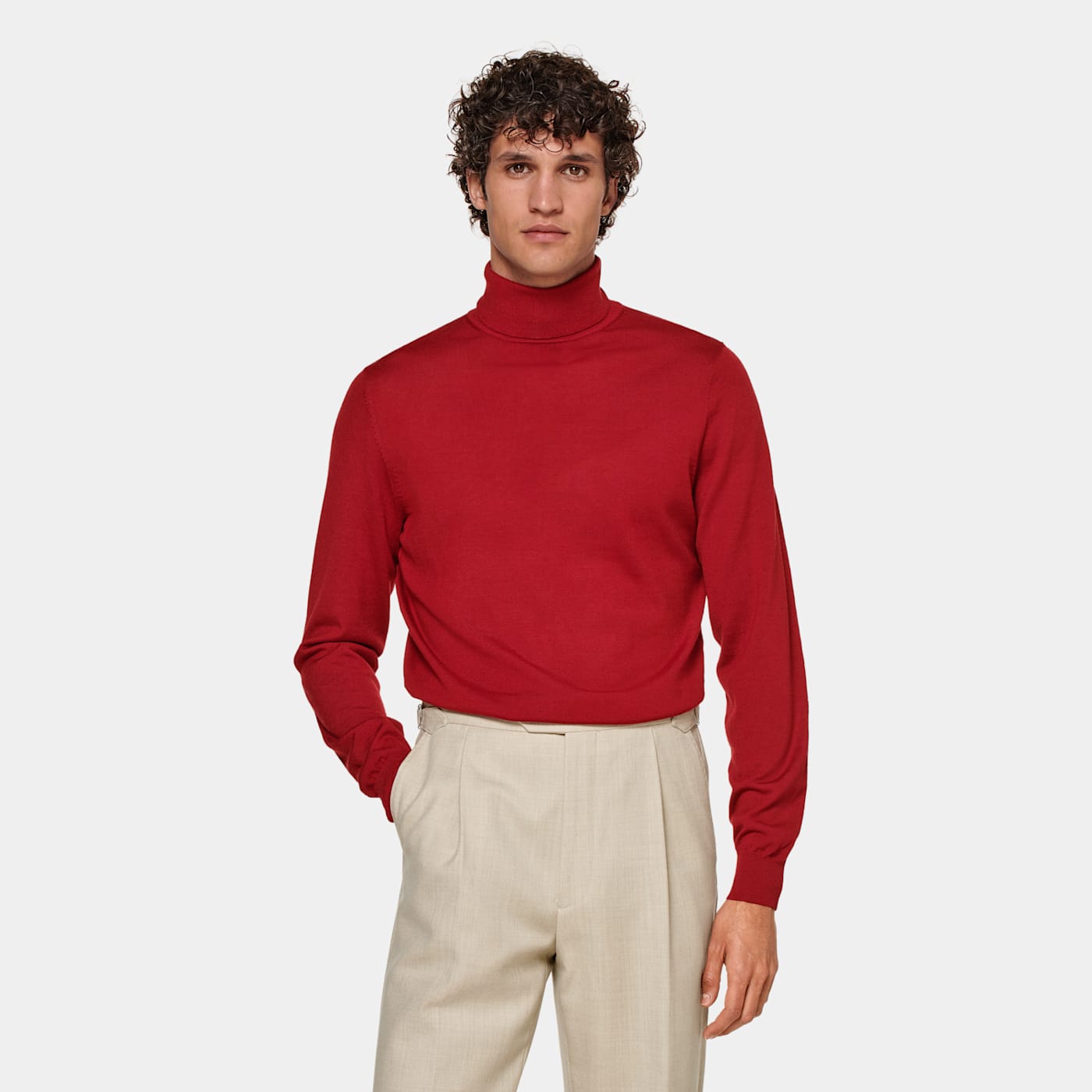 Suitsupply Red Turtleneck