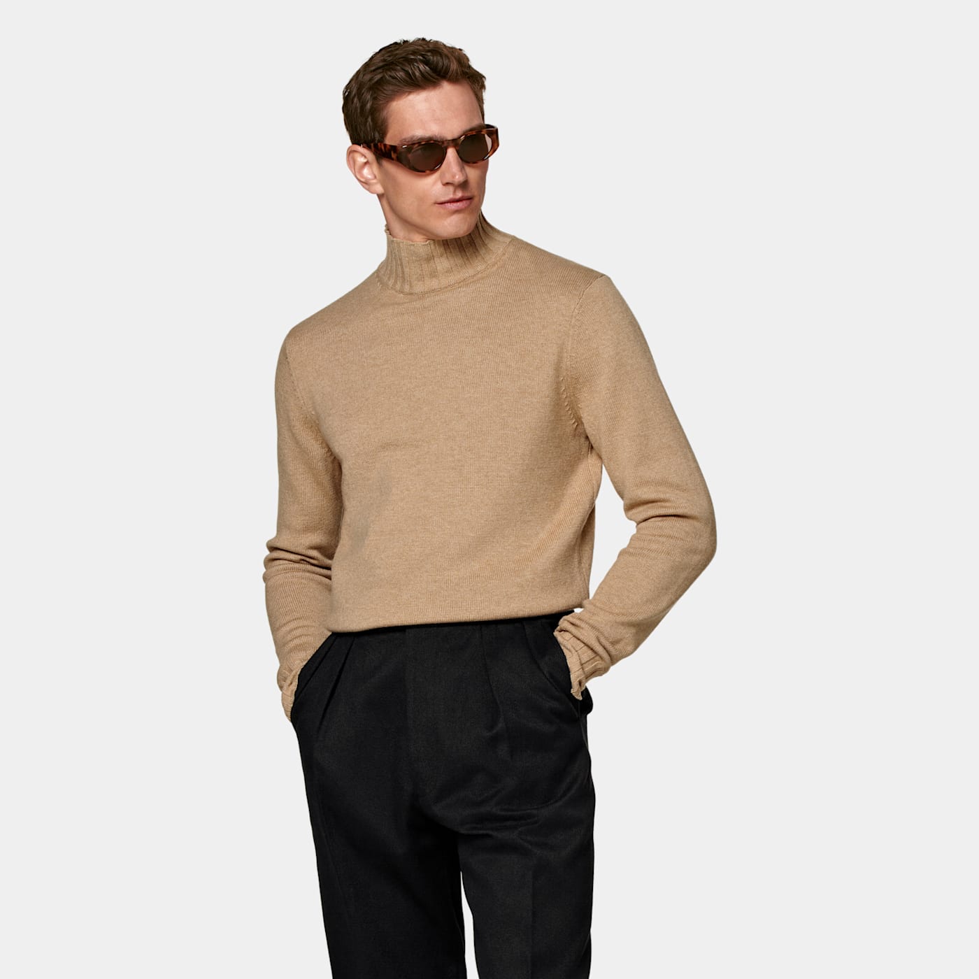 Suitsupply Mid Brown Mock Neck
