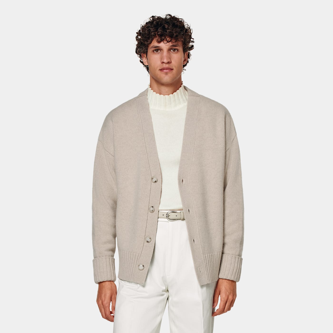 Suitsupply Sand Oversized Cardigan In Neutral