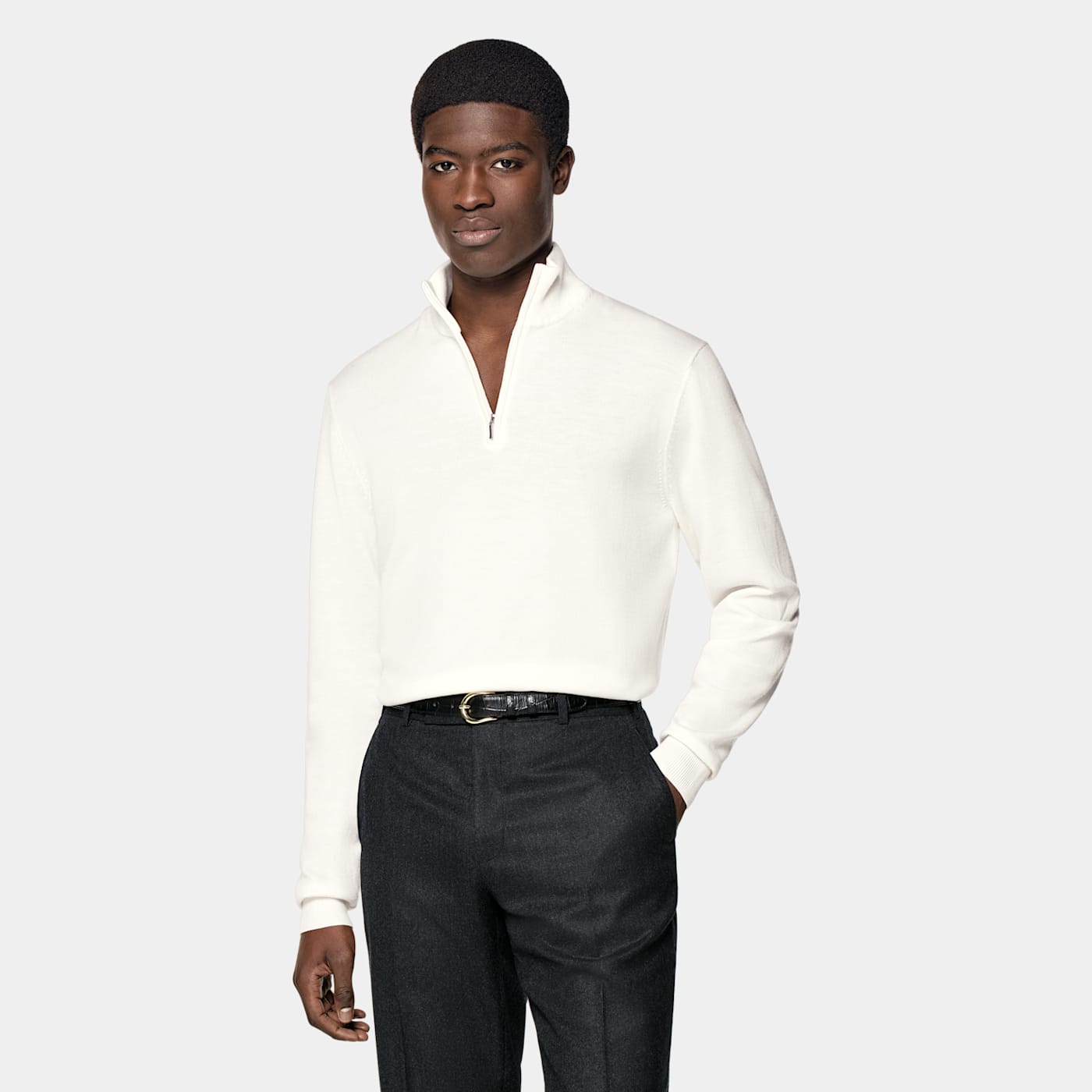 Suitsupply Off-white Half Zip