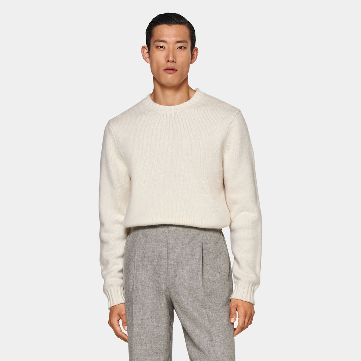 Suitsupply Off-white Crewneck In Yellow