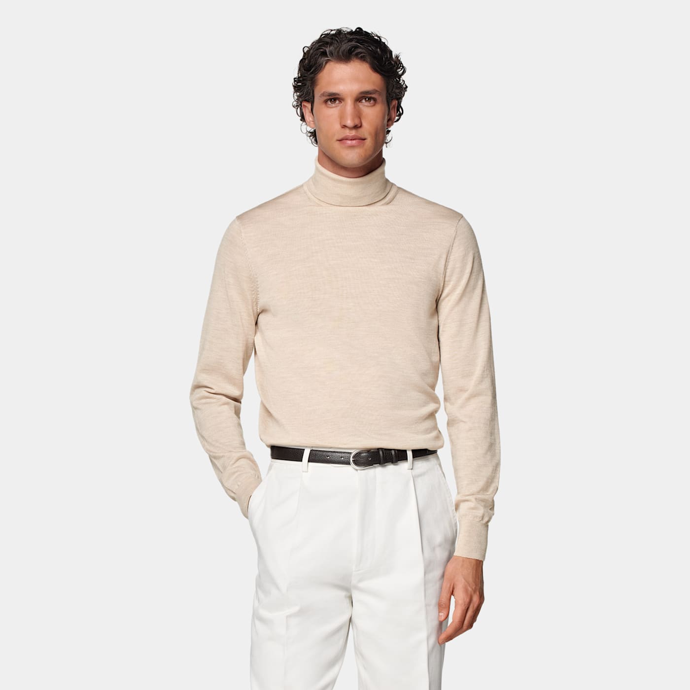 Suitsupply Sand Merino Turtleneck