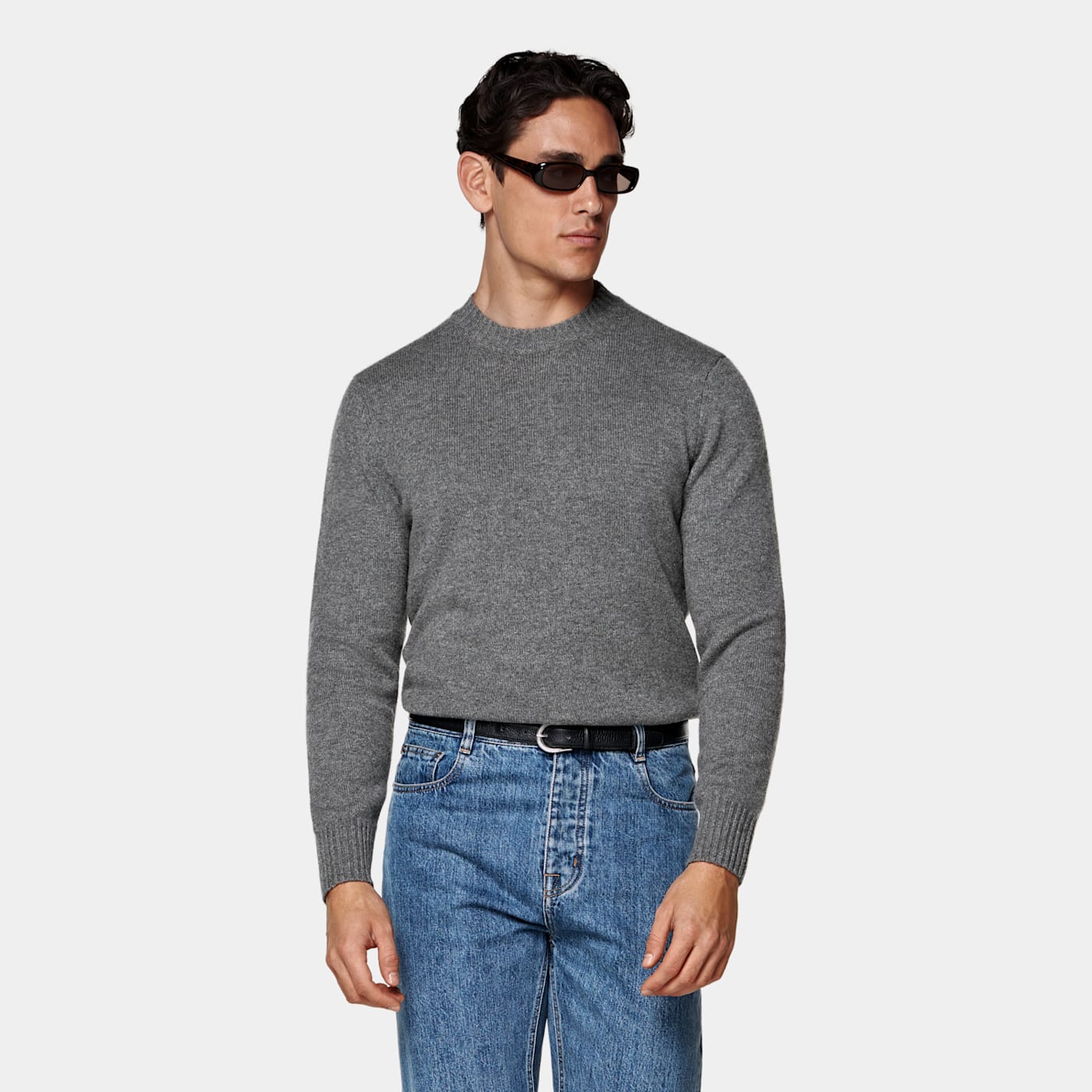 Suitsupply Pull Col Rond Gris