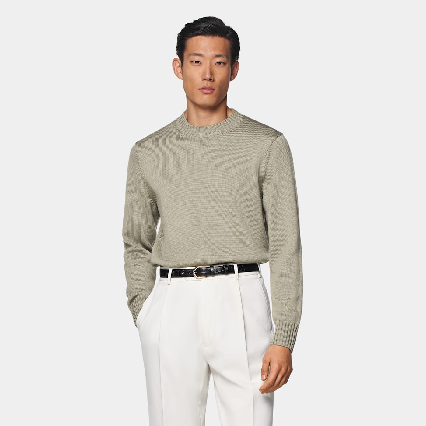 Suitsupply Mid Green Merino Crewneck