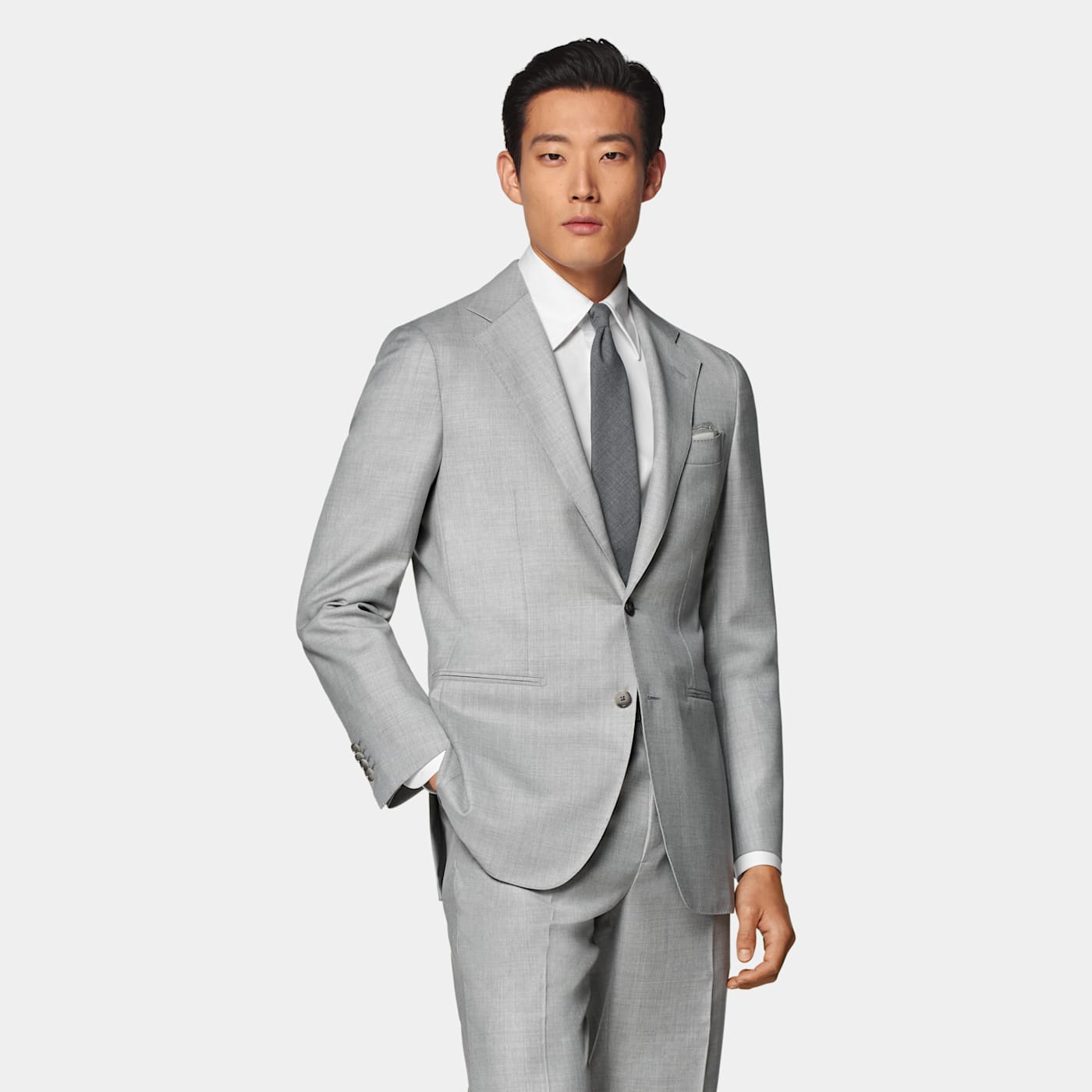 Suitsupply Light Grey Havana Suit In Gray