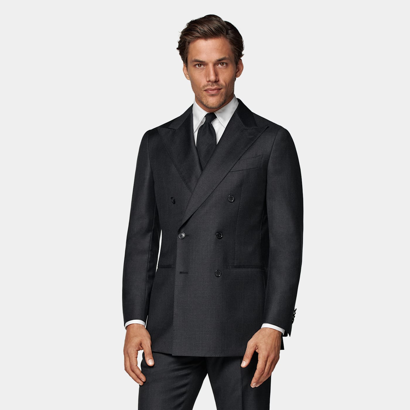 Suitsupply Dark Grey Havana Suit In Black