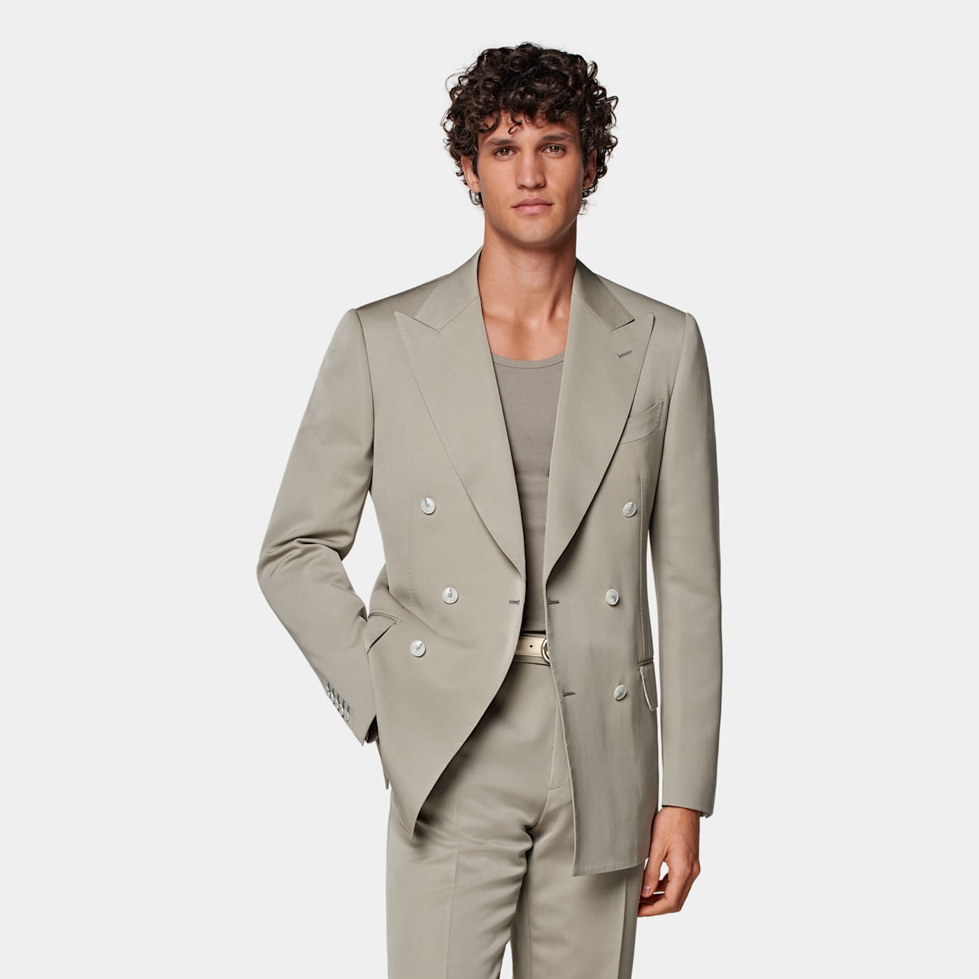 Shop Suitsupply Light Green Tailored Fit Milano Suit