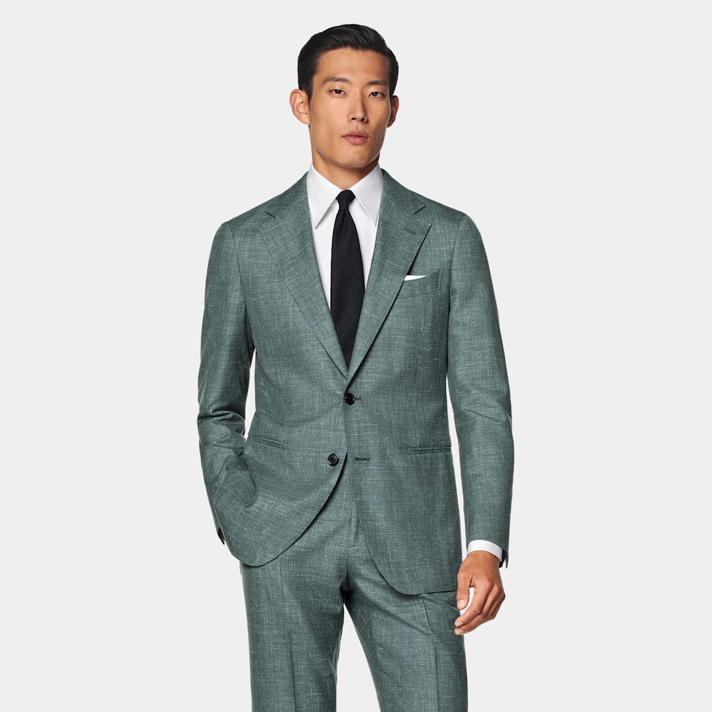 Suitsupply Mid Green Tailored Fit Havana Suit