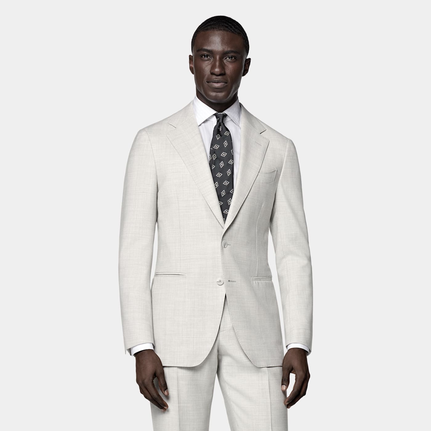 Suitsupply Light Grey Tailored Fit Havana Suit