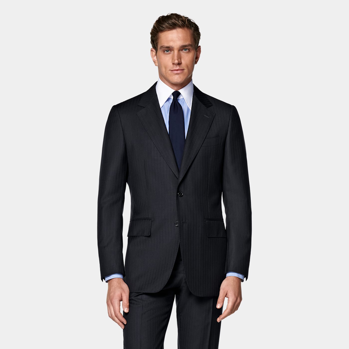 Suitsupply Costume Milano Coupe Tailored Bleu Marine à Rayures
