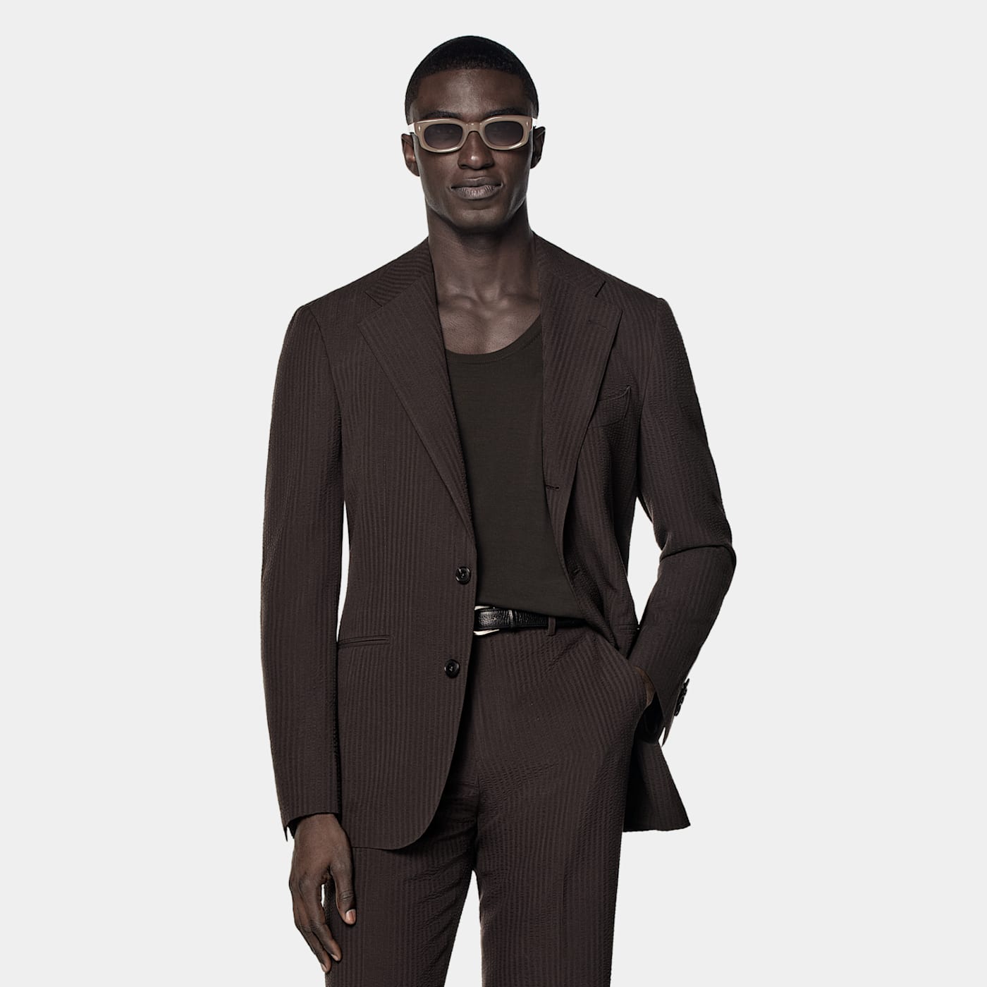 Suitsupply Dark Brown Relaxed Fit Roma Suit