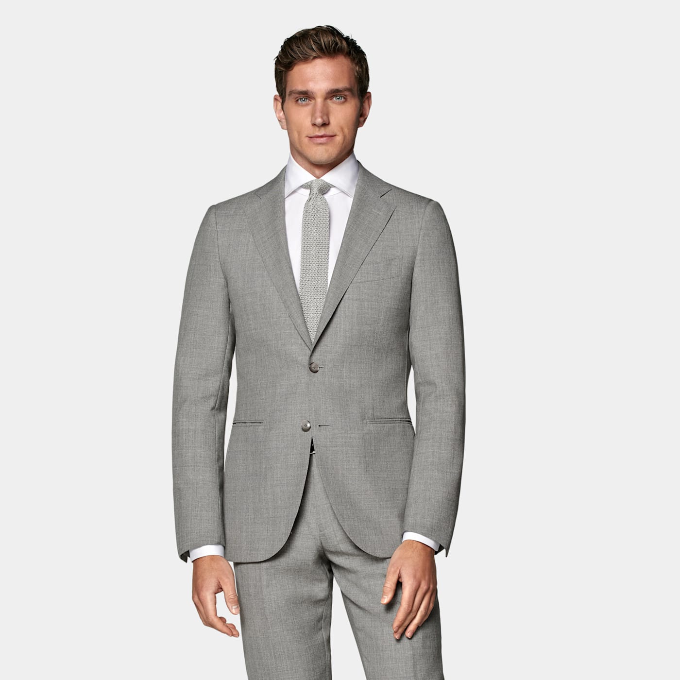Suitsupply Light Grey Perennial Lazio Suit In Gray
