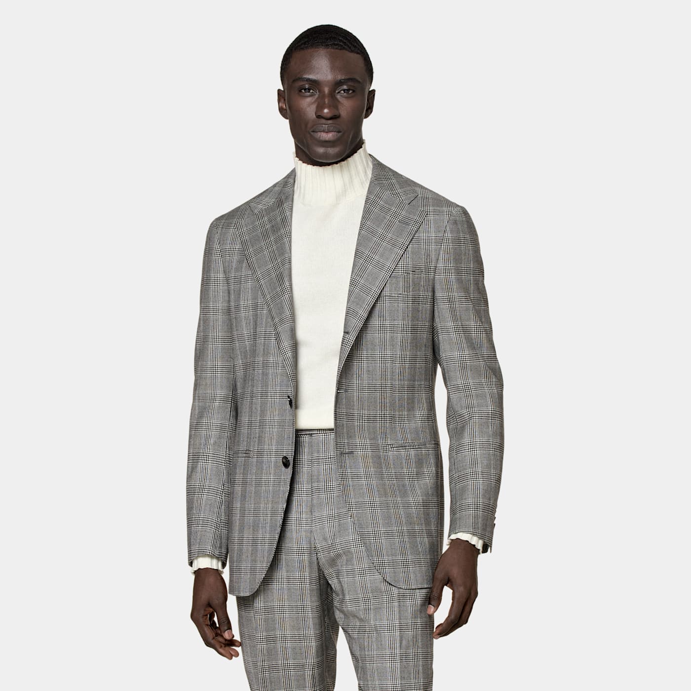 Suitsupply Mid Grey Checked Roma Suit In Gray