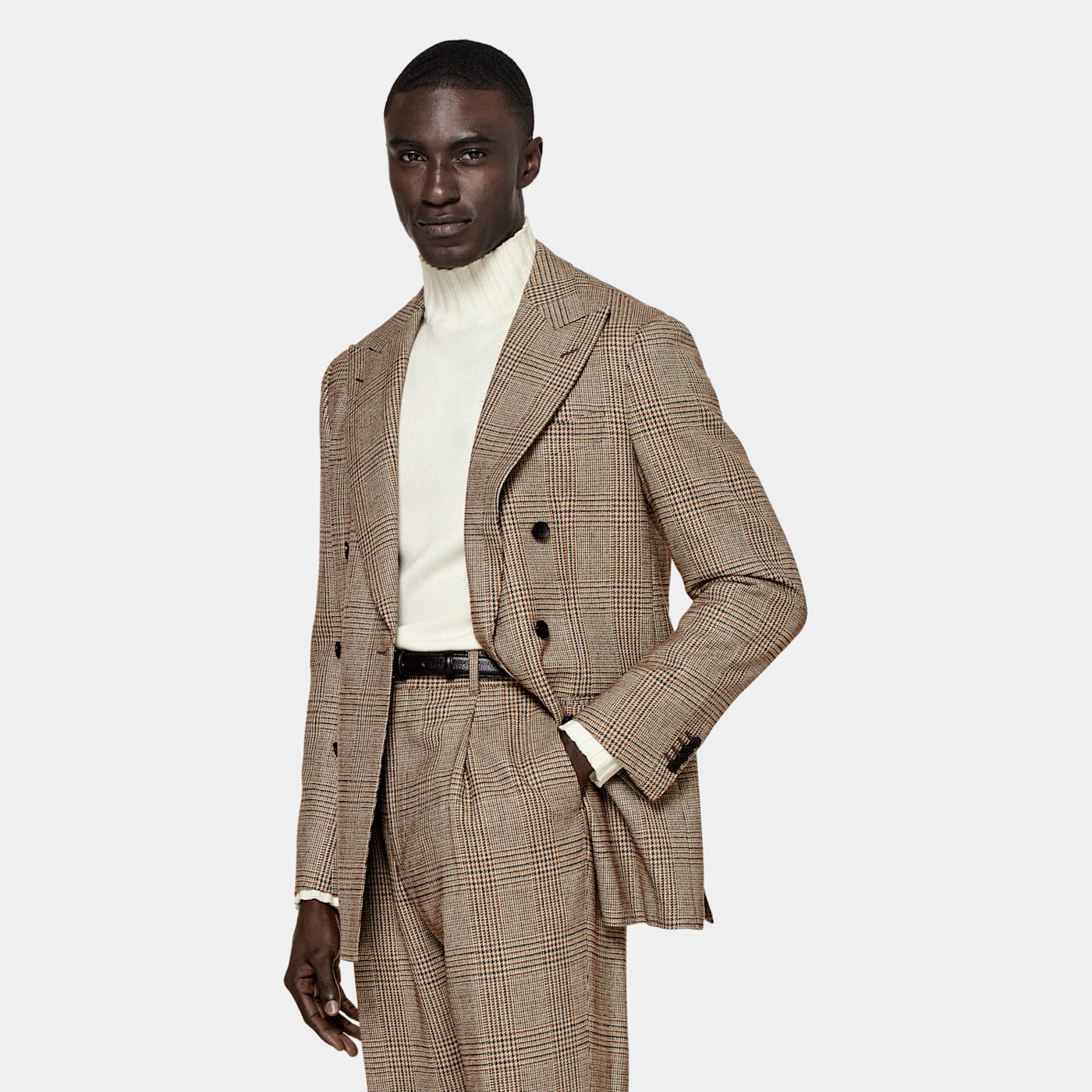 Suitsupply Mid Brown Checked Havana Suit In Neutral