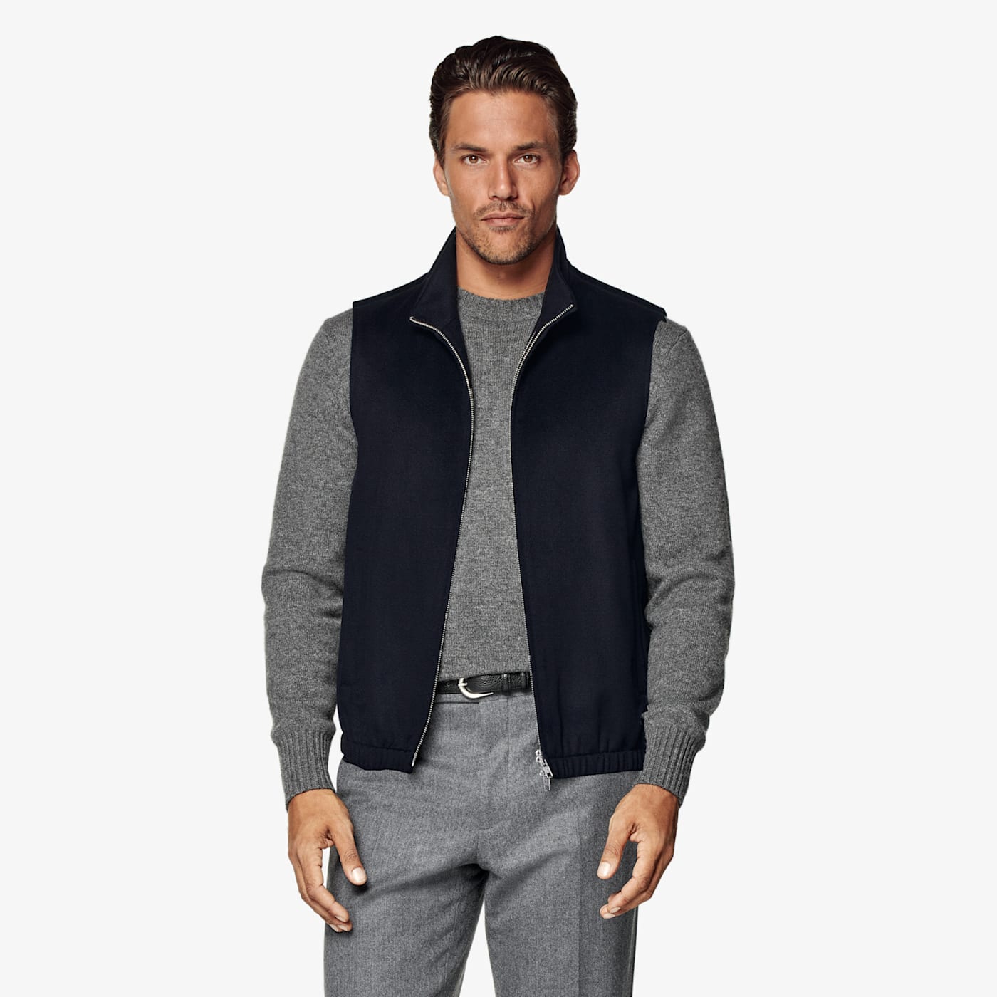 Suitsupply Navy Zip Vest
