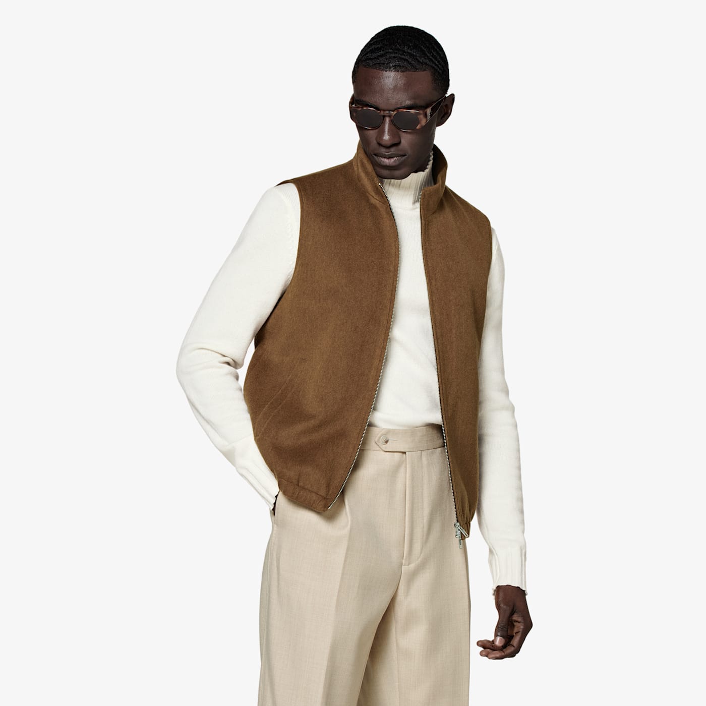 Suitsupply Mid Brown Zip Vest