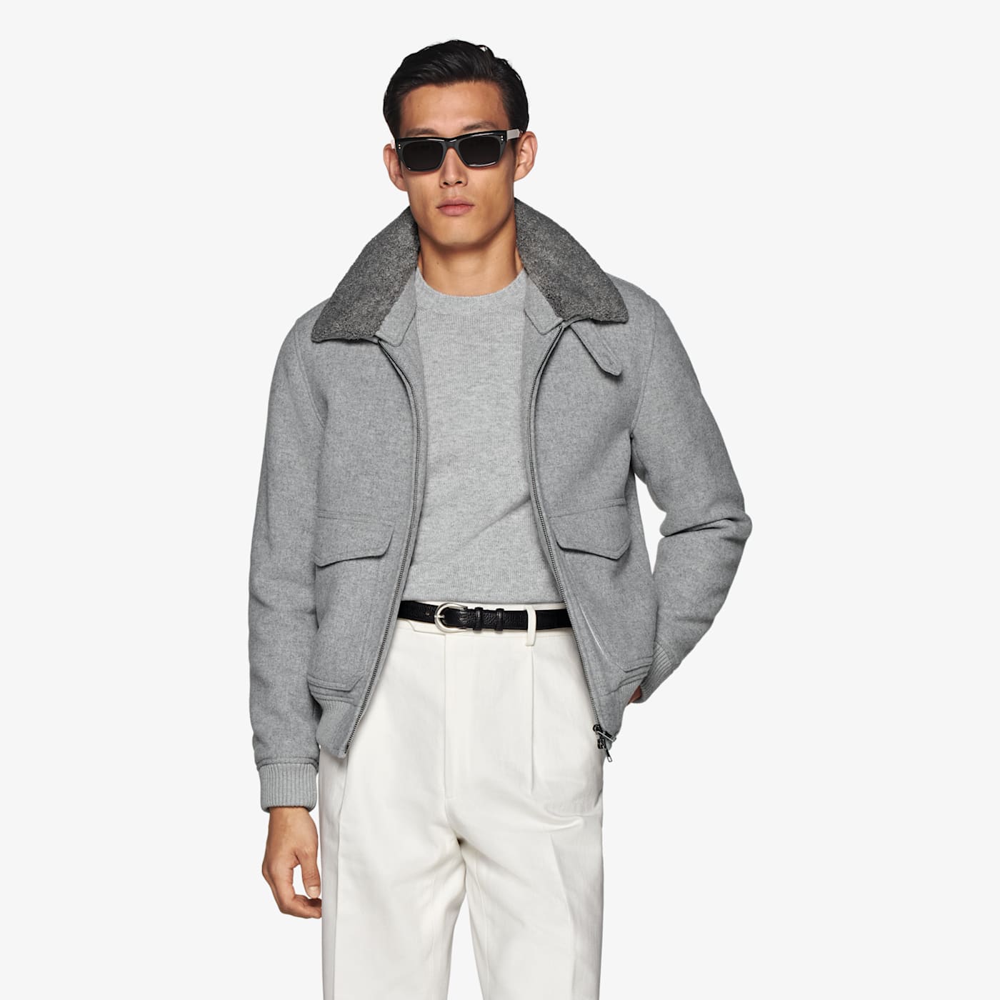 Suitsupply Light Grey Bomber Jacket