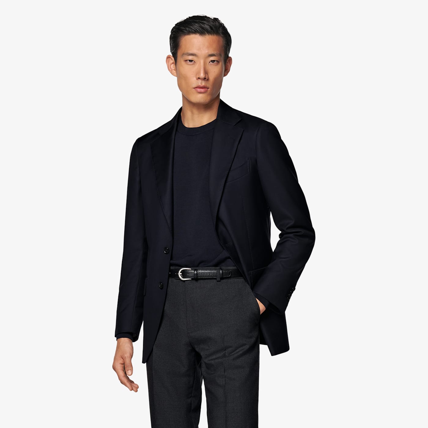Suitsupply Navy Tailored Fit Havana Suit Jacket