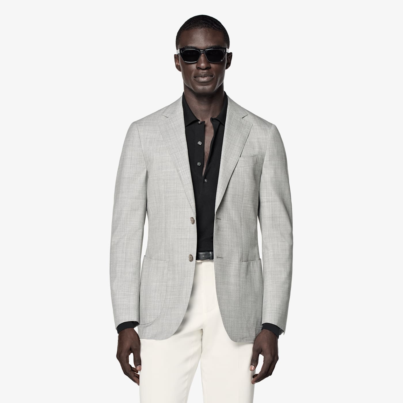 Suitsupply Light Grey Tailored Fit Havana Suit Jacket