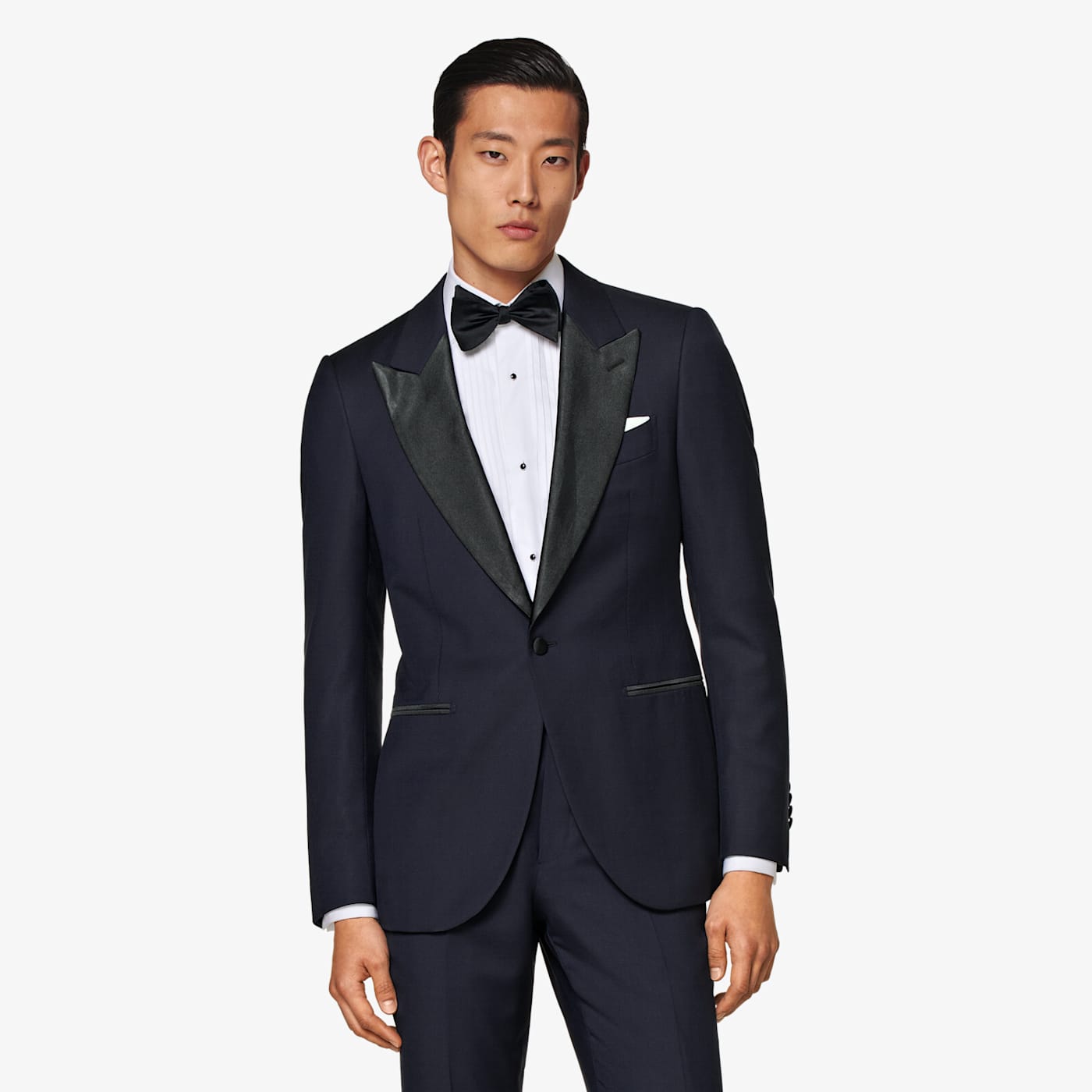 Suitsupply Navy Tailored Fit Havana Dinner Jacket In Black