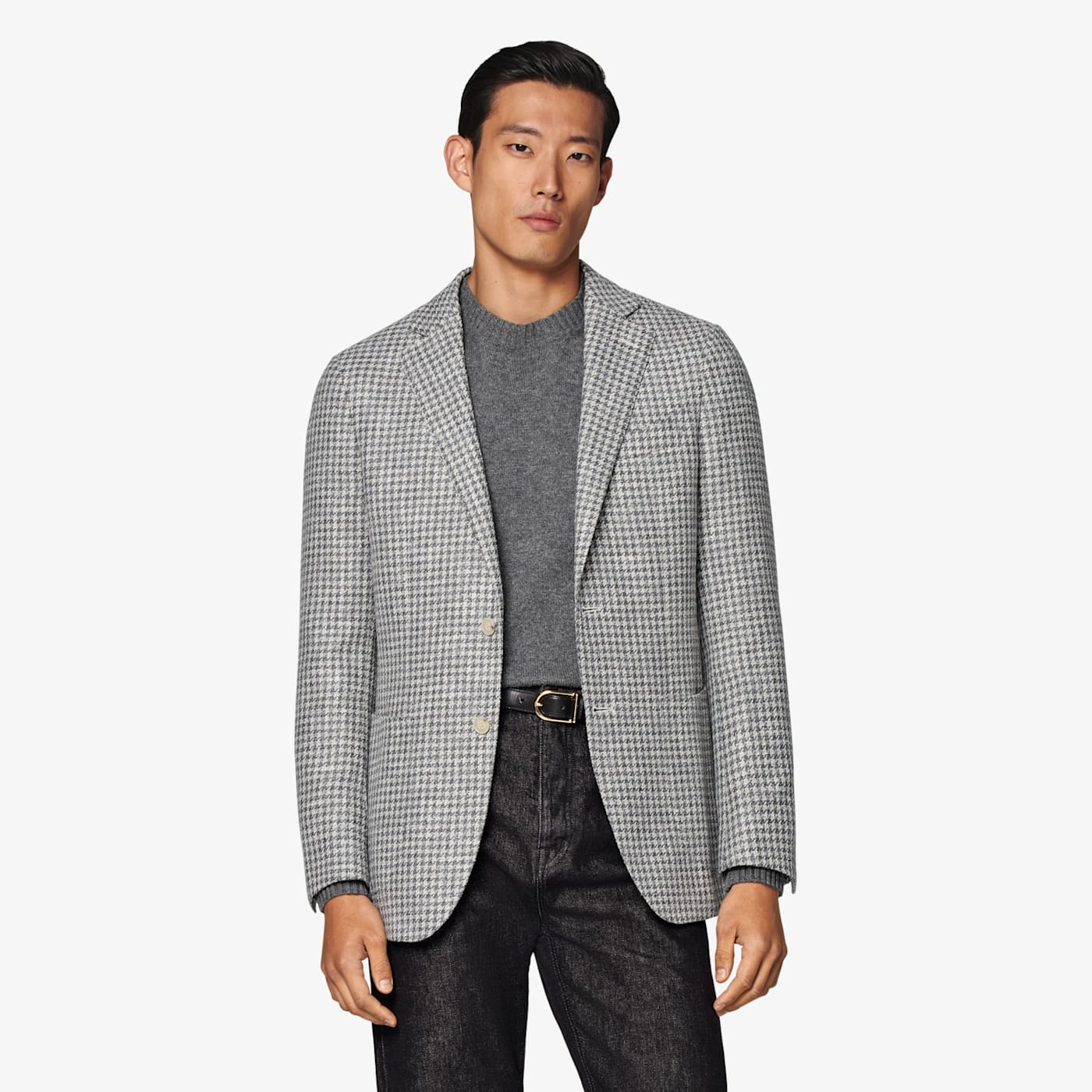 Suitsupply Mid Grey Houndstooth Tailored Fit Havana Blazer