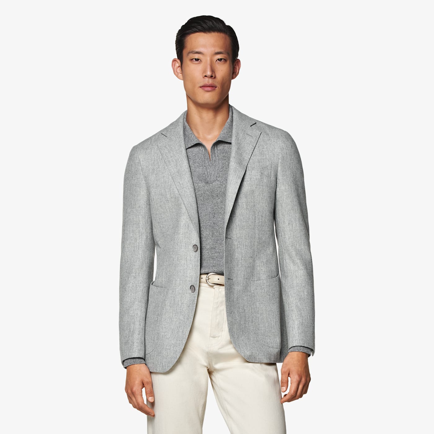 Suitsupply Light Grey Tailored Fit Havana Blazer