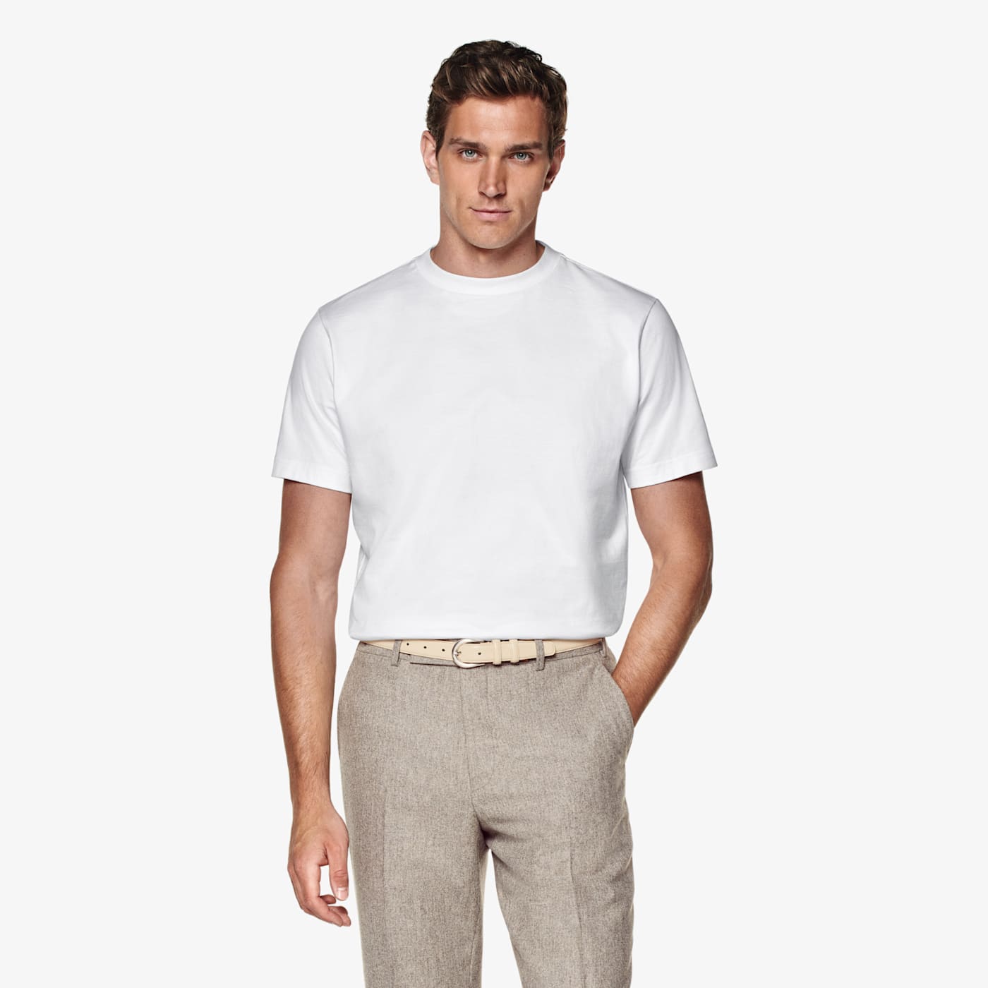 SUITSUPPLY WHITE CREWNECK T-SHIRT