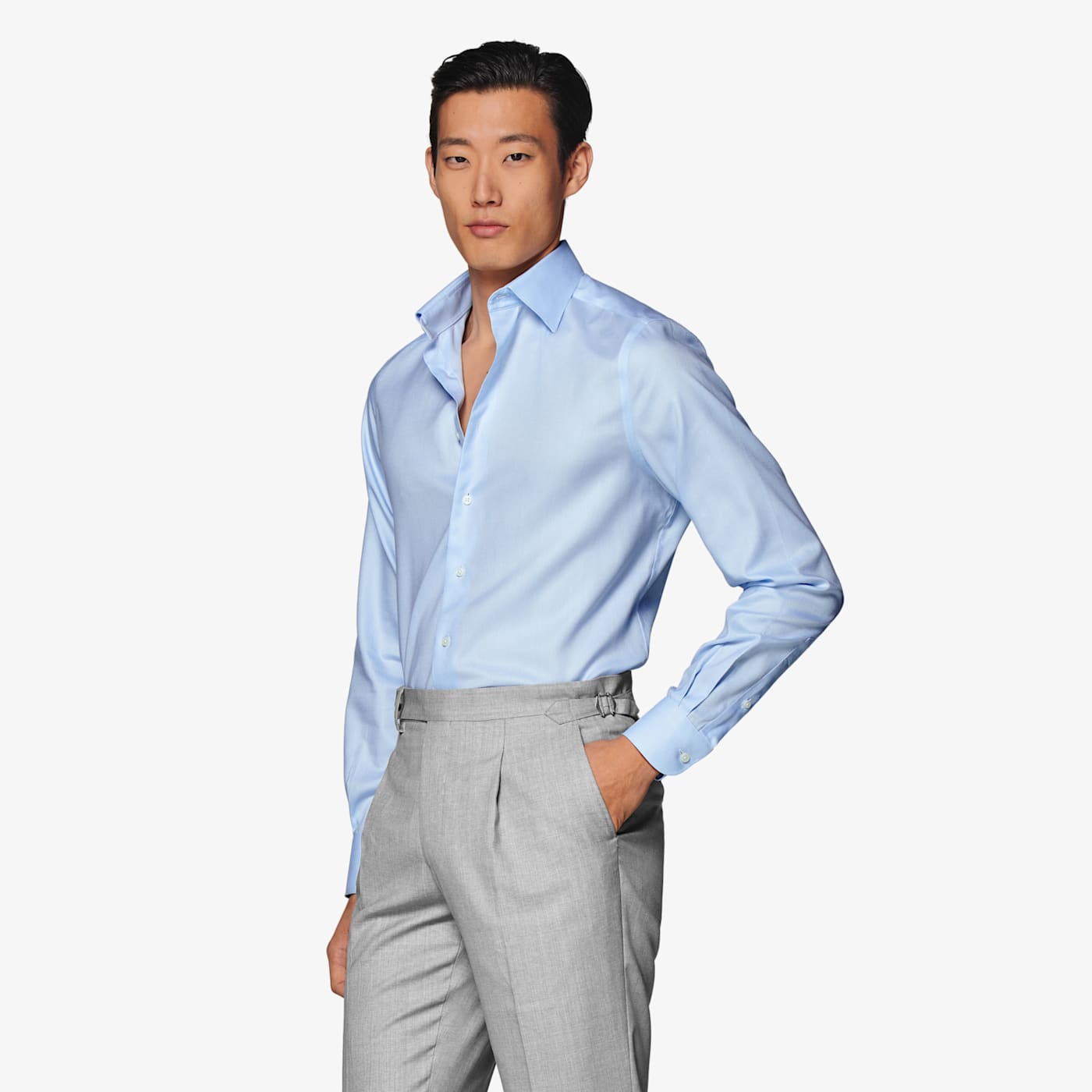 Suitsupply Light Blue Twill Extra Slim Fit Shirt