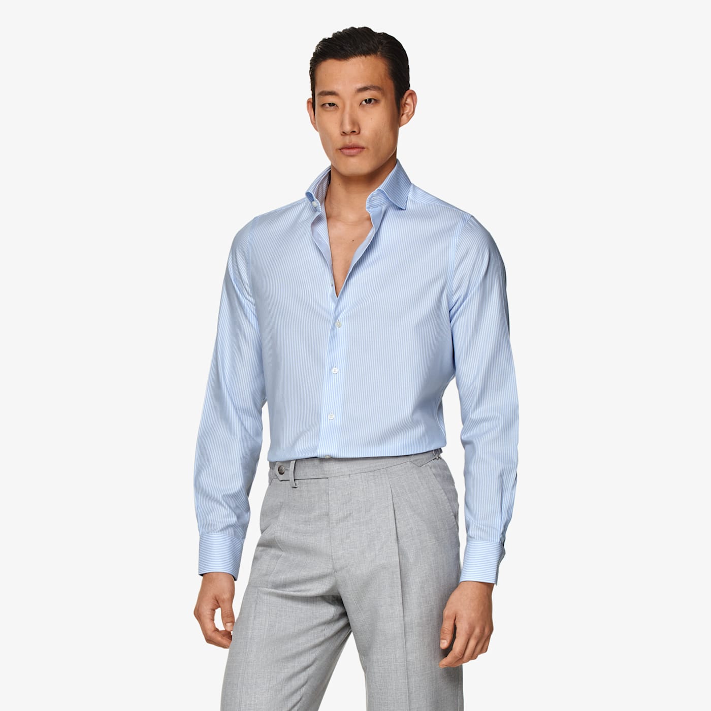 Suitsupply Light Blue Twill Extra Slim Fit Shirt
