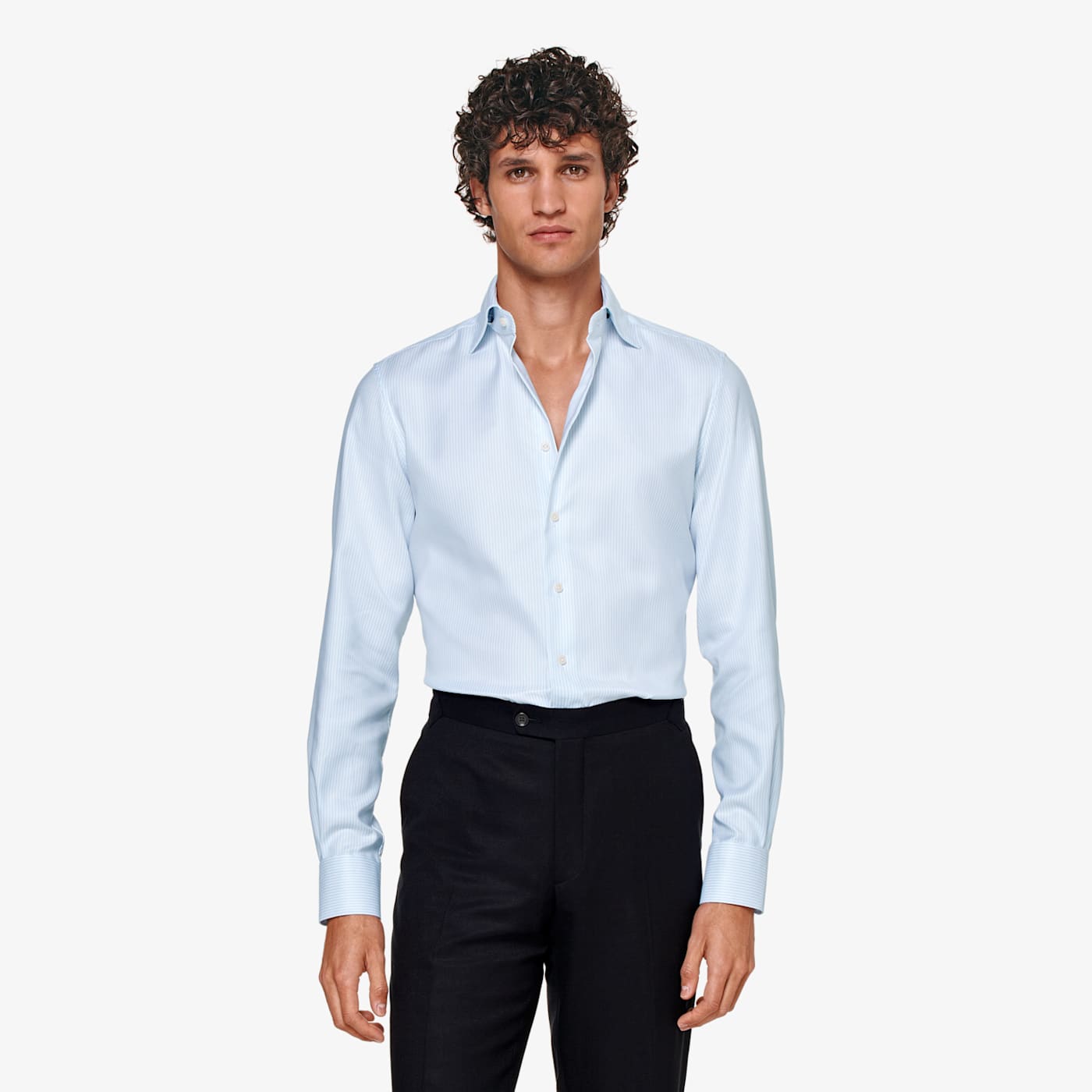 Suitsupply Light Blue Twill Extra Slim Fit Shirt