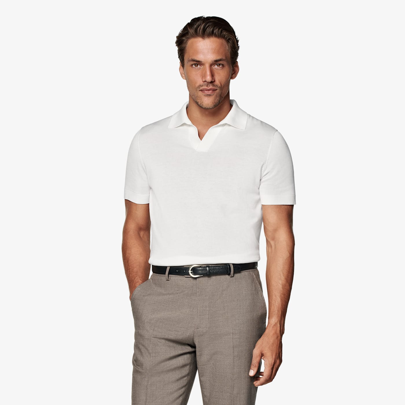 Suitsupply Off-white Buttonless Polo