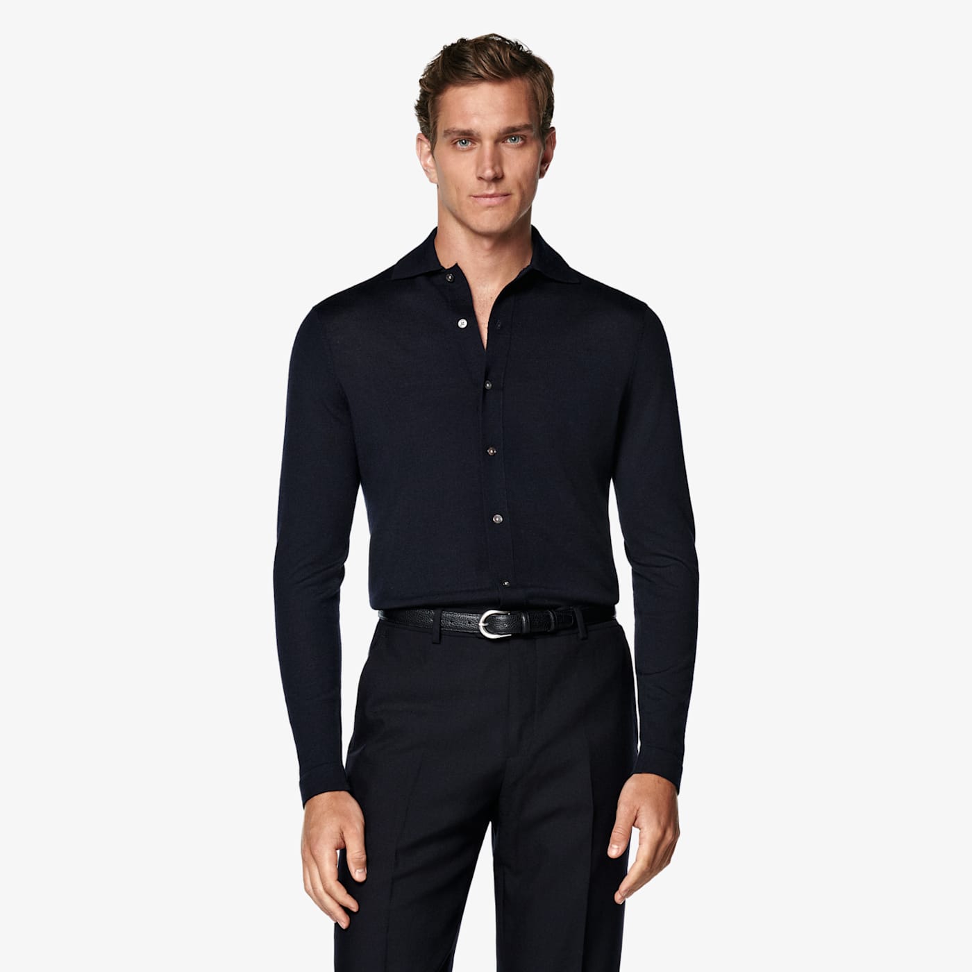 Suitsupply Dark Brown Poplin Extra Slim Fit Shirt
