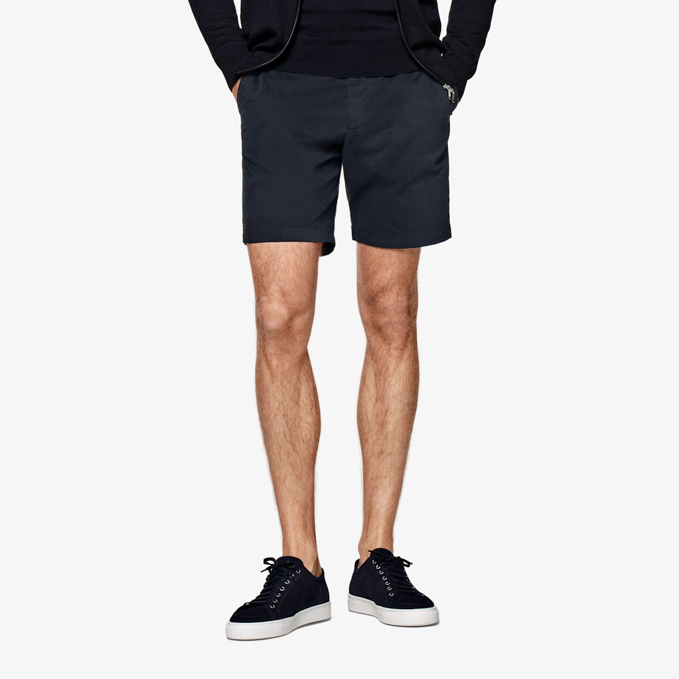 Suitsupply Navy Porto Shorts In Black