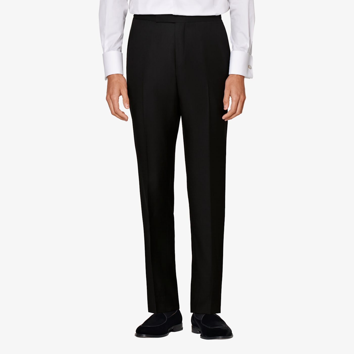Suitsupply Black Slim Leg Straight Tuxedo Pants