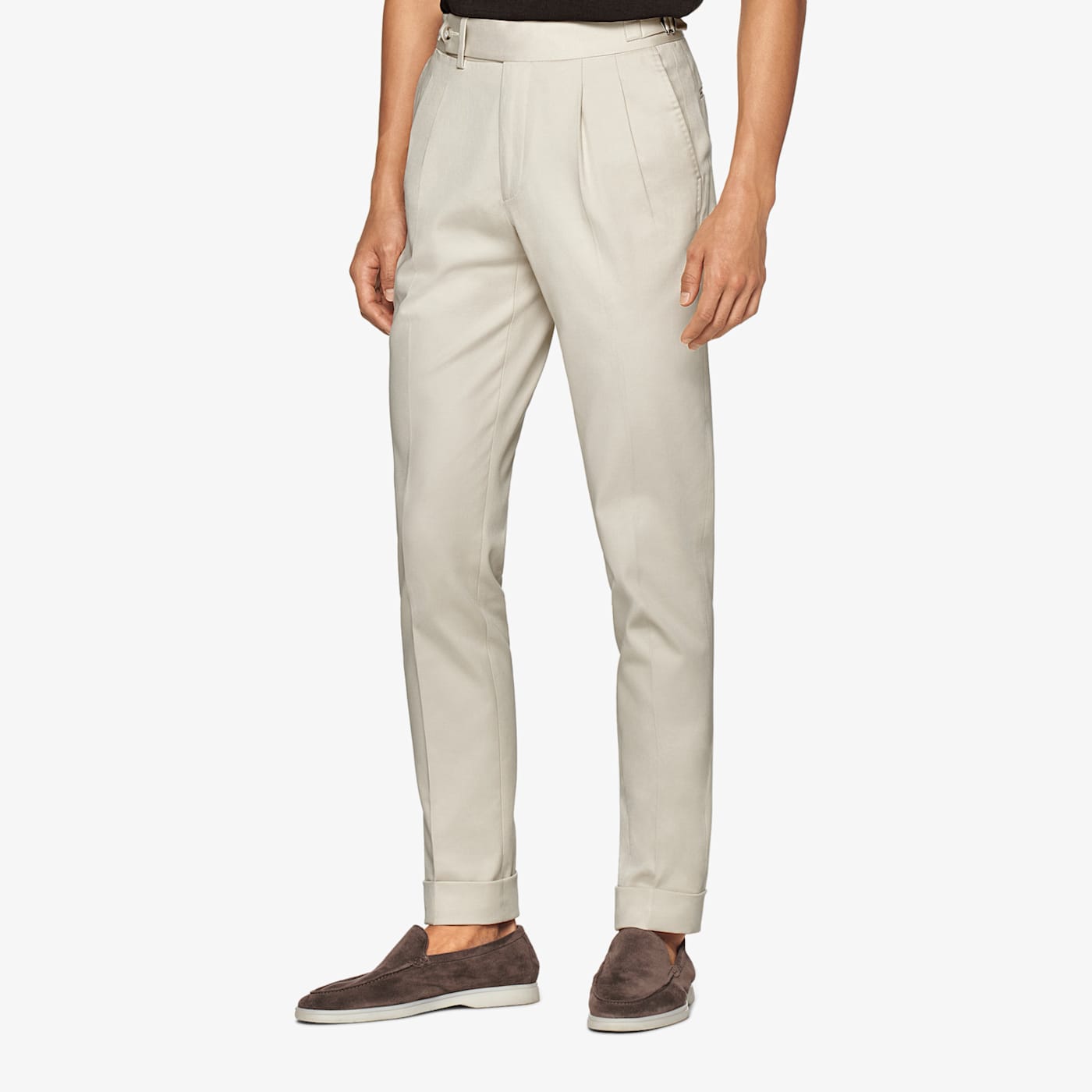 Suitsupply Sand Pleated Braddon Pants In Metallic